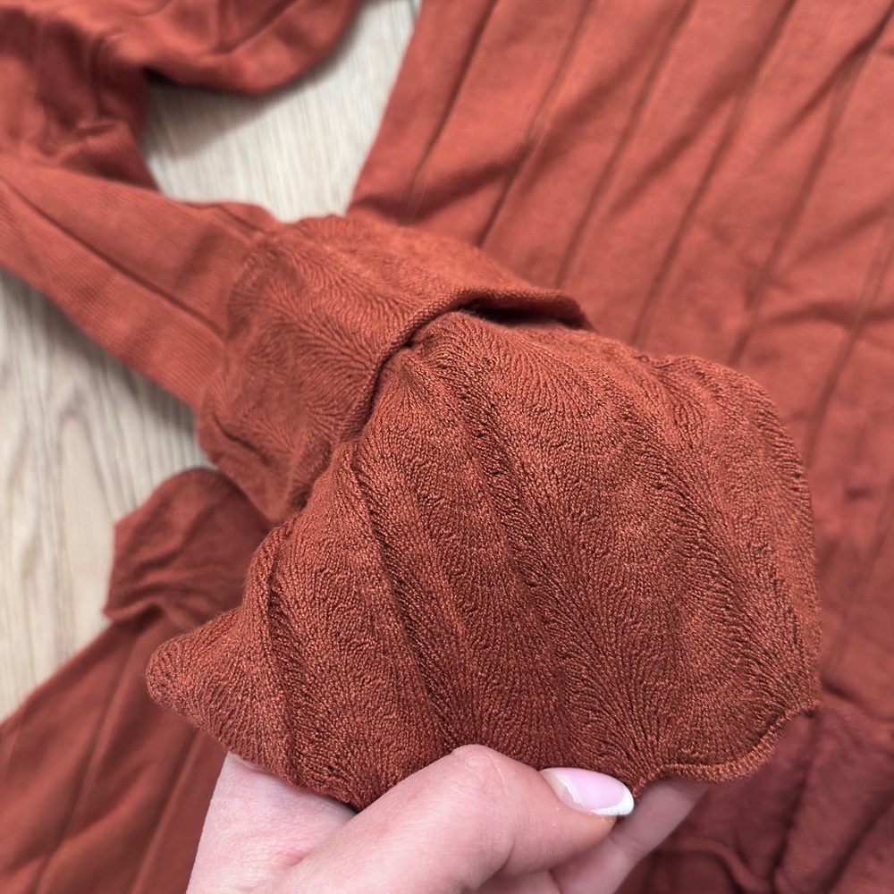 BP Ribbed Knit Dress in Rust - Picture 4 of 4